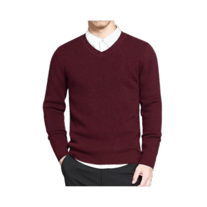 Dark Red V-Neck Sweater
