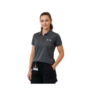 Women’s Active Gym Staff Polo – Charcoal Gray