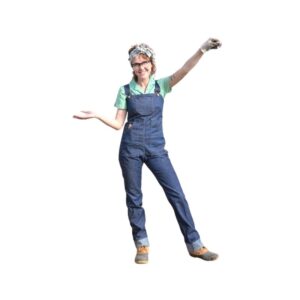 Female Farmer Dark Denim Overall with Green Shirt – Practical Women’s Workwear