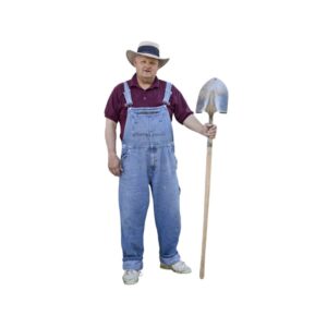 Male Farmer Denim Overall with Burgundy Polo – Durable Workwear for Agriculture