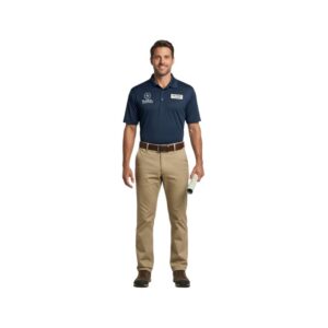 Comfortable Male Tour Guide Polo with Khaki Trousers