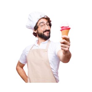 Men’s Ice Cream Shop Apron & Chef Cap – Service Uniform